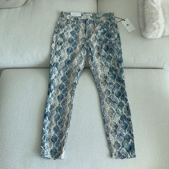 Snake 🐍 Print Stretch Ankle Length Pants Denim - Picture 6 of 8